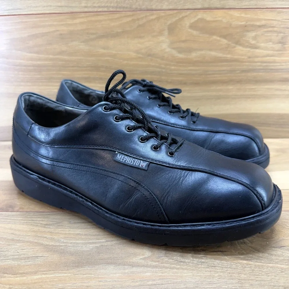 Mephisto Good Year Welt Black Oxfords Mens 10 Leather Comfort Business Casual